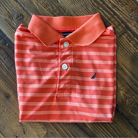 Nautica Kids Striped Orange Polo Shirt Boys Toddler Size 2T - Picture 3 of 6